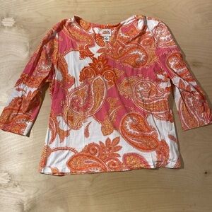 Ruby Rd. Vibrant Orange and Pink Top XL (OK)